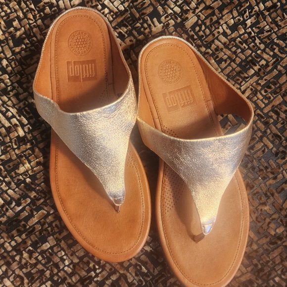 Fitflop Bands Metallic Thong Sandal SZ 8 - Picture 1 of 6